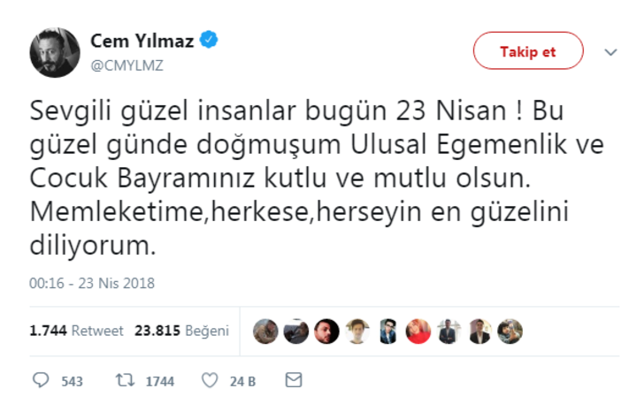 Ünlü isimlerin 23 Nisan coşkusu!  G3
