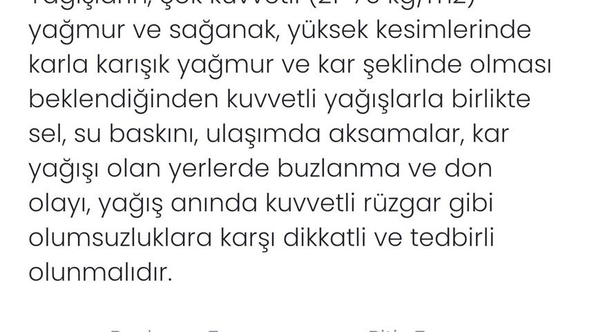 Denizli i&ccedil;in kuvvetli yağış uyarısı yapıldı