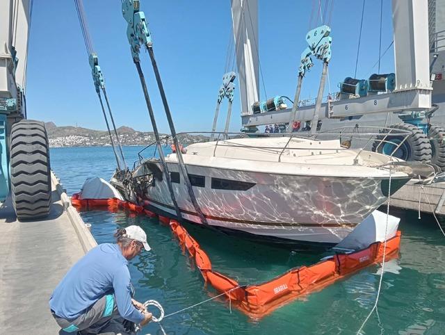 Bodrum da marinadaki yangında batan 7 motoryatın enkazı kaldırıldı 2