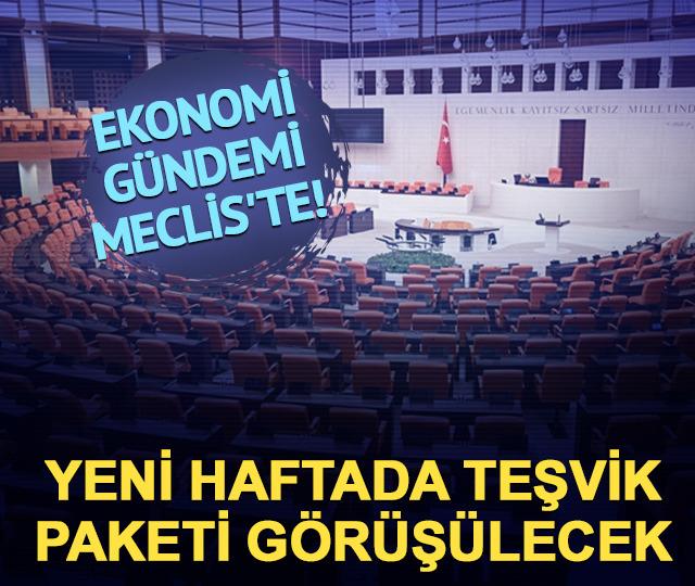 Ekonomi g&uuml;ndemi Meclis'te! Yeni haftada teşvik paketi g&ouml;r&uuml;ş&uuml;lecek