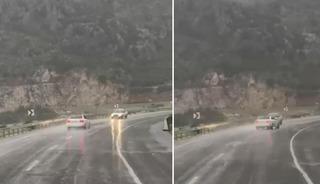 Kilometrelerce ters y&ouml;nde ilerledi, kaza kıl payı atlatıldı