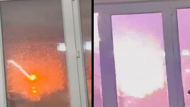 Diyarbakır’da 4 katlı binaya yıldırım düştü; o anlar kamerada