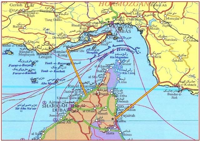 İran’dan Hürmüz Boğazı’nda yeni kontrol hattını gösteren harita