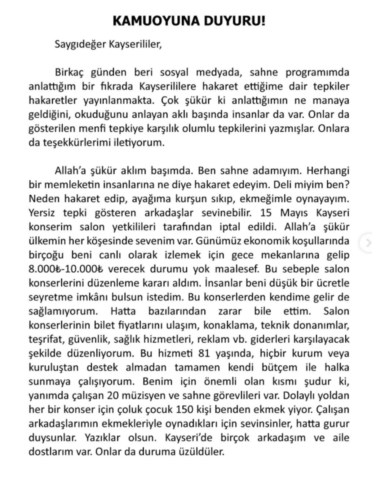 Mustafa Keser in "Kayserililer" s&ouml;zleri ortalığı karıştırdı 4