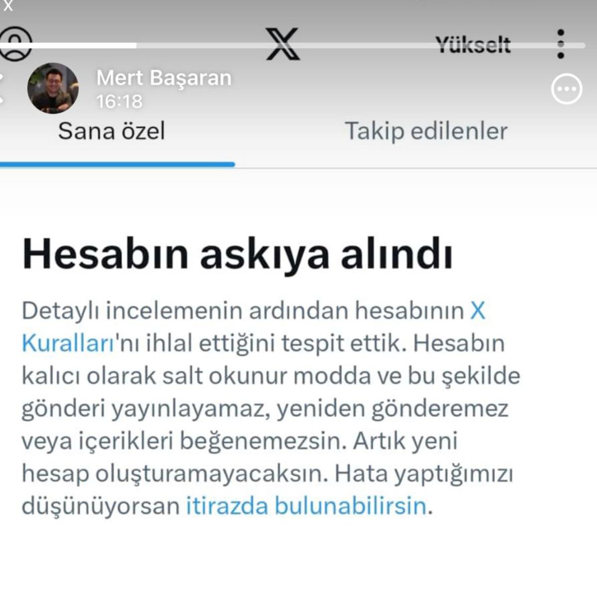 Mert Başaran ın Instagram, TikTok ve X hesapları askıya alındı 2