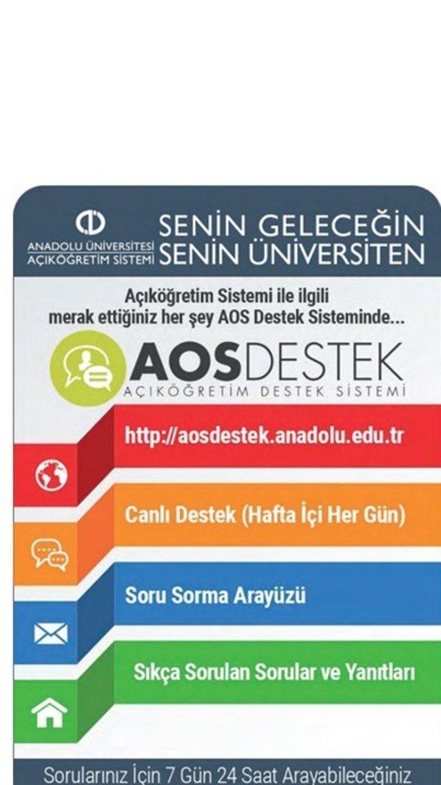 Açıköğretim destek hizmetleri güncelleniyor