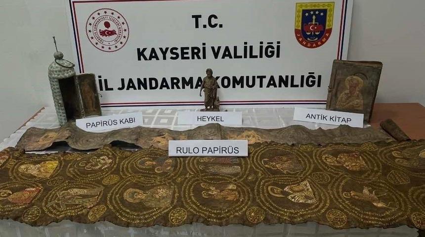 Kayseri&rsquo;de tarihi eser operasyonu: 1 g&ouml;zaltı