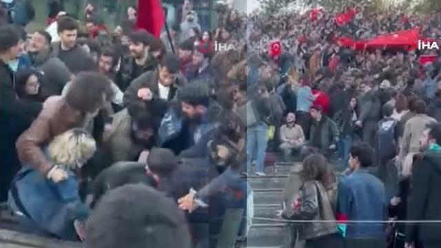 ODT&Uuml;'de 'T&uuml;rk bayraklı' protesto! Ortalık savaş alanına d&ouml;nd&uuml;: O anlar kamerada