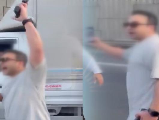 Beşiktaş'ta hareketli anlar kamerada! Polis memuru yol kesti: Havaya ateş a&ccedil;tı