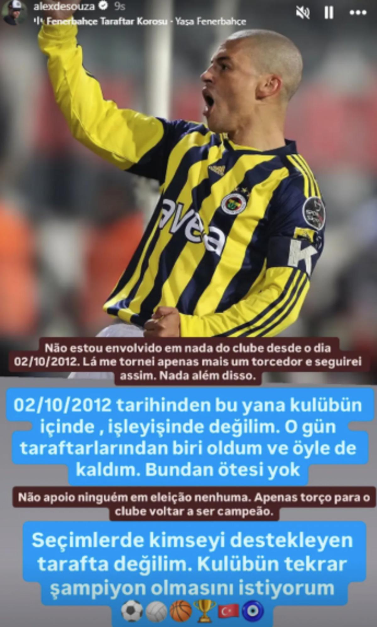 Alex de Souza dan Fenerbah&ccedil;e deki başkanlık yarışı i&ccedil;in a&ccedil;ıklama: Bundan &ouml;tesi yok! 3