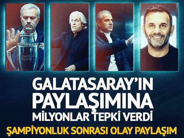Galatasaray'ın şampiyonluk paylaşımı sosyal medyayı salladı! Fenerbah&ccedil;e'ye fena g&ouml;nderme