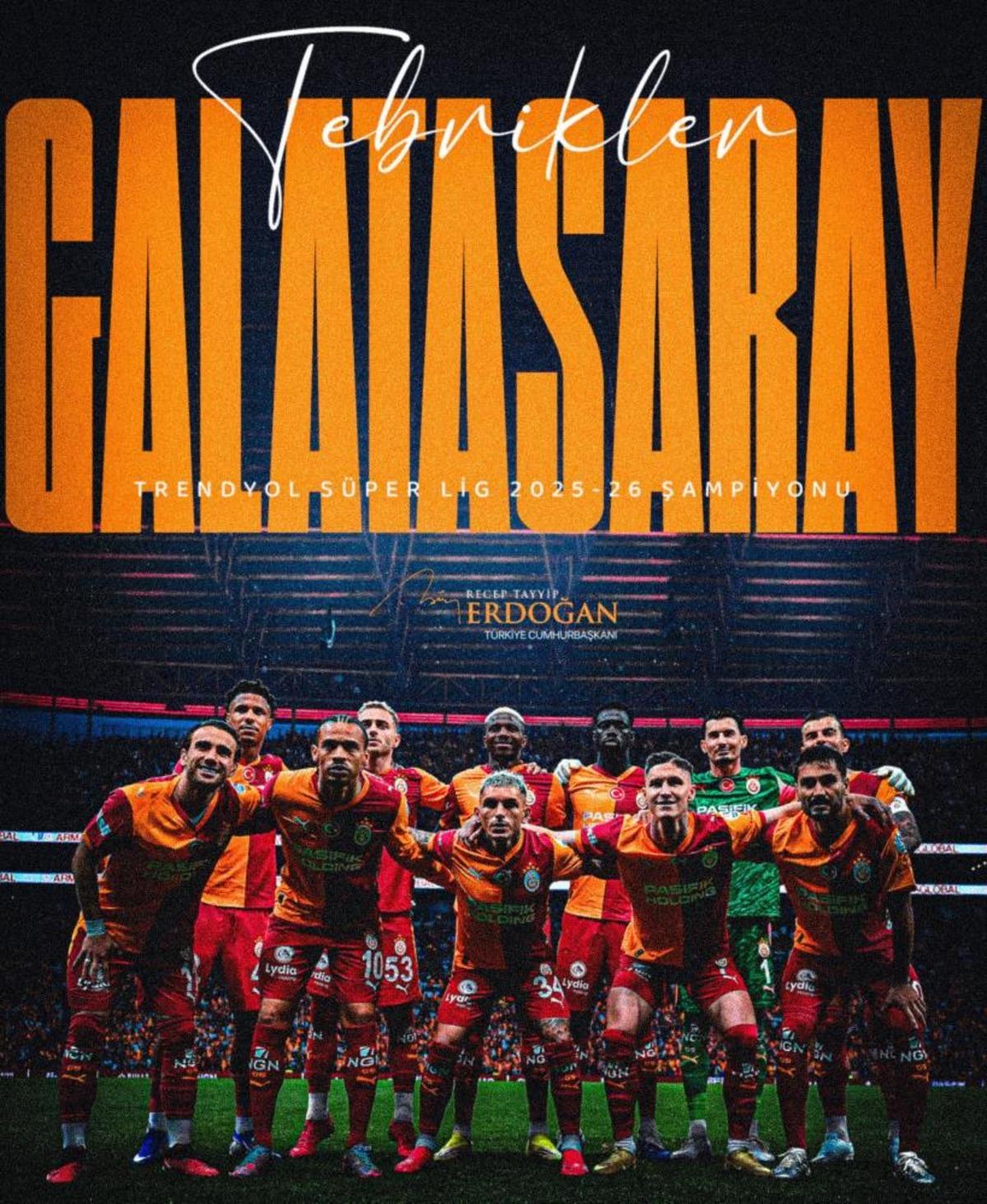 Cumhurbaşkanı Erdoğan dan Galatasaray a tebrik mesajı 1