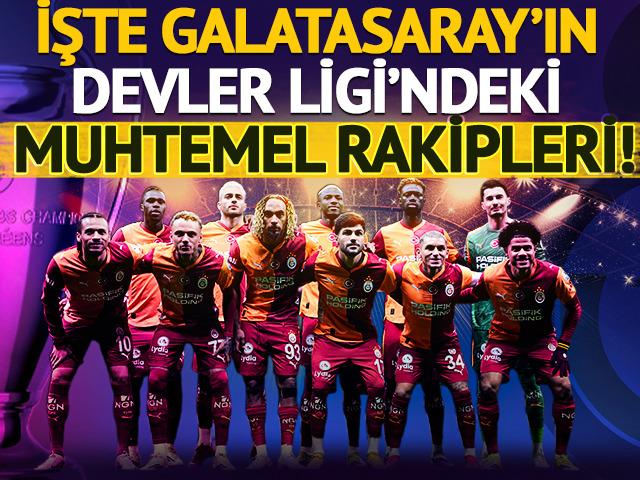 Listede kimler var kimler... Galatasaray'ın Şampiyonlar Ligi'ndeki muhtemel rakipleri belli oldu!
