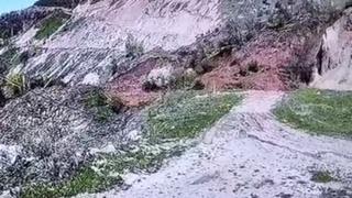 Tokat’ta heyelan güvenlik kamerasına yansıdı
