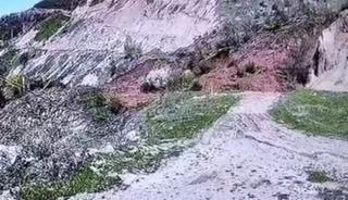 Tokat&rsquo;ta heyelan g&uuml;venlik kamerasına yansıdı
