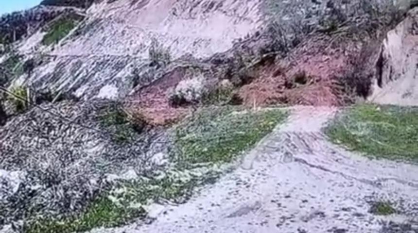 Tokat&rsquo;ta heyelan g&uuml;venlik kamerasına yansıdı