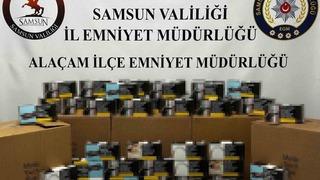 Samsun’da 50 bin adet dolu makaron ele geçirildi