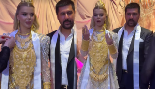 Kara Haydar ile evlendi! D&uuml;ğ&uuml;nde takılan altınlar g&uuml;ndemde