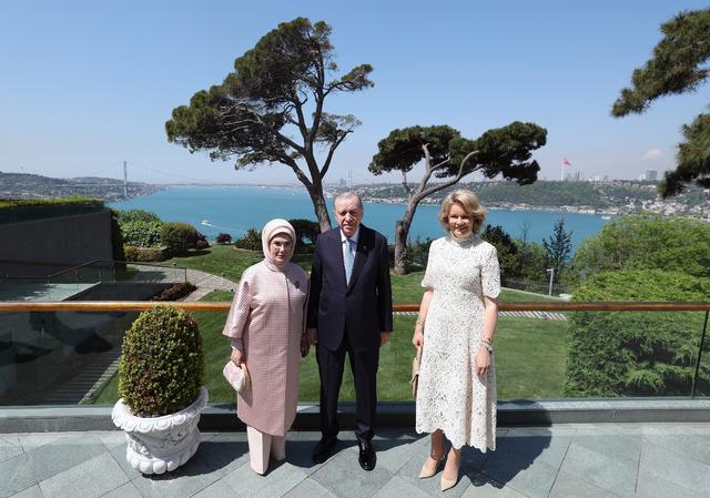 Cumhurbaşkanı Erdoğan, Krali&ccedil;e Mathilde&rsquo;yi kabul etti 4