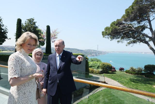 Cumhurbaşkanı Erdoğan, Krali&ccedil;e Mathilde&rsquo;yi kabul etti 3