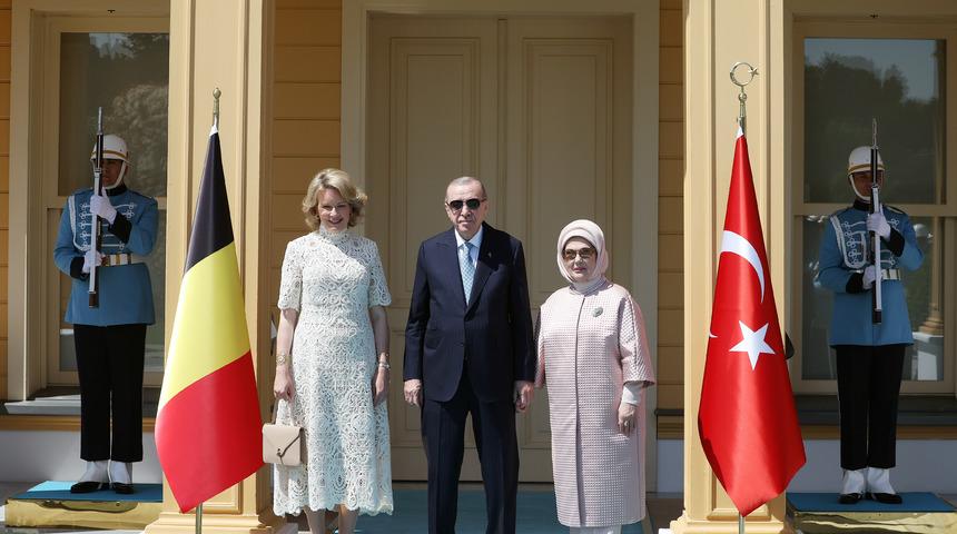Cumhurbaşkanı Erdoğan, Krali&ccedil;e Mathilde&rsquo;yi kabul etti