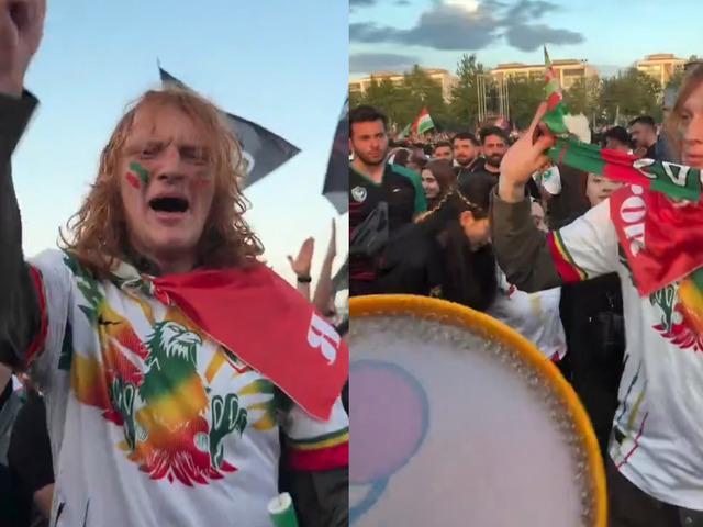 Amedspor kutlamalarında ilgin&ccedil; anlar! Amerikalı vatandaş kendinden ge&ccedil;ti