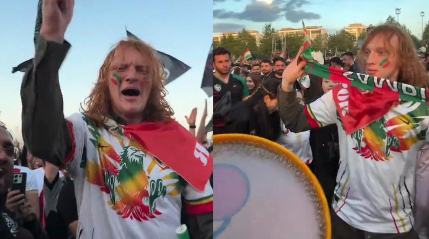 Amedspor kutlamalarında ilgin&ccedil; anlar! Amerikalı vatandaş kendinden ge&ccedil;ti
