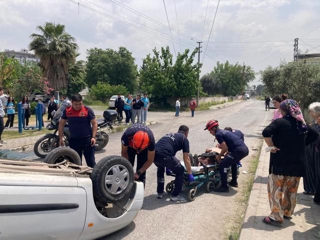 D&ouml;rtyol&rsquo;da trafik kazası: 2 yaralı 1
