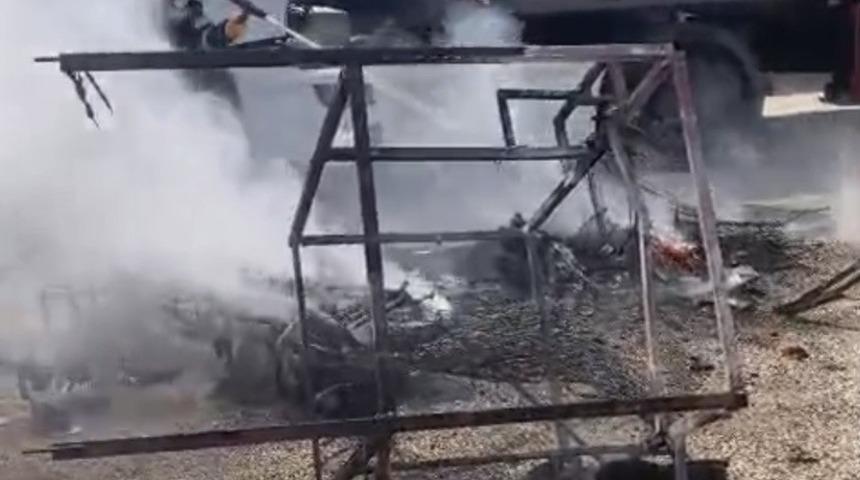 Osmaniye&rsquo;de elektrikli motor alevlere teslim oldu
