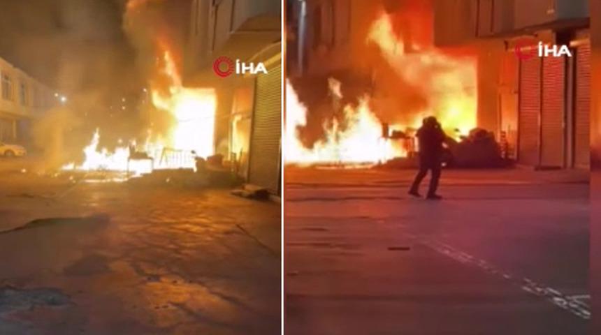 Başakşehir'de korkutan yangın: İş yeri alevlere teslim oldu