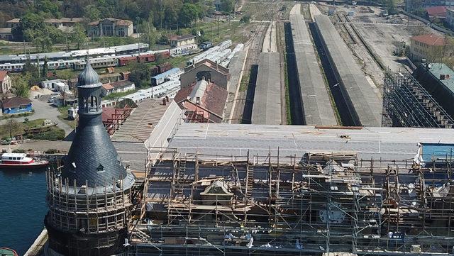 (Havadan fotoğraflarla) - Haydarpaşa Garı'ndaki yangının izleri siliniyor