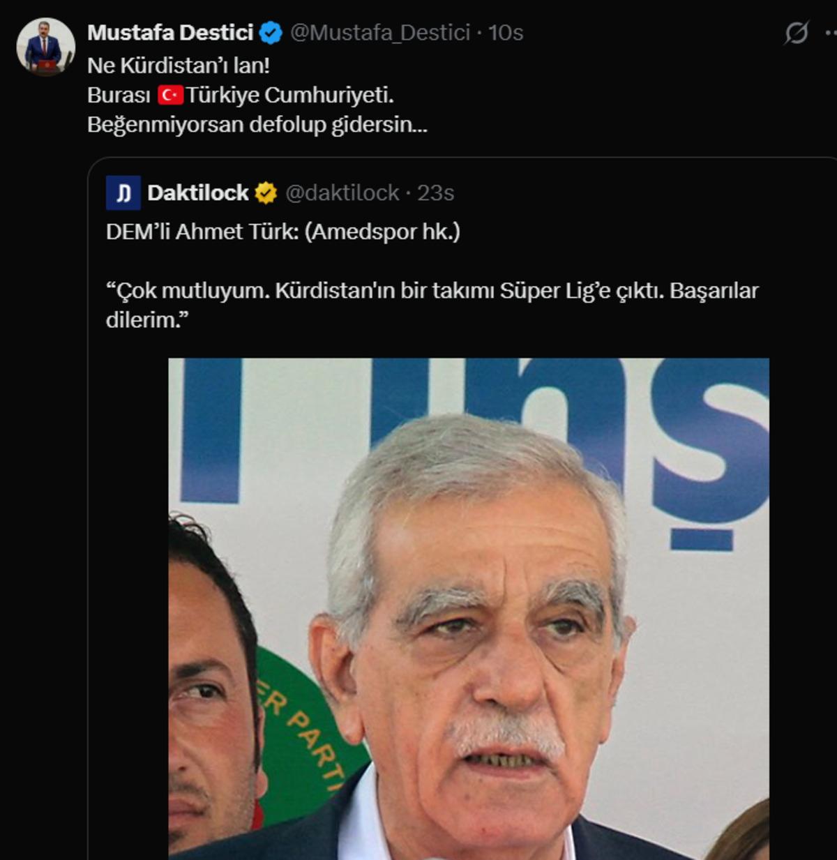 Mustafa Destici den Ahmet T&uuml;rk e: "Ne K&uuml;rdistan ı lan!" 3