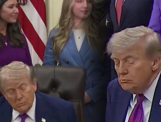 Kaderin Trump'a cilvesi kamerada