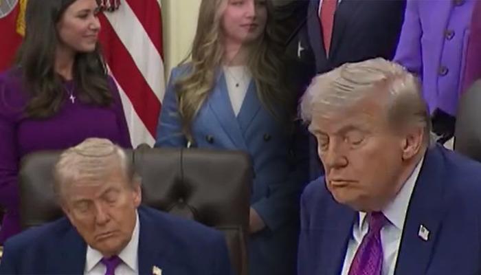Kaderin Trump'a cilvesi kamerada