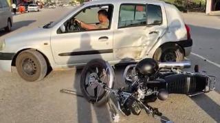 Gaziantep’te otomobil ile çarpışan motosikletin sürücüsü yaralandı