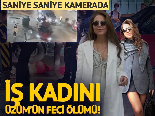 İş kadını Derya &Uuml;z&uuml;m'&uuml;n korkun&ccedil; &ouml;l&uuml;m&uuml;! Kaza anı kamerada