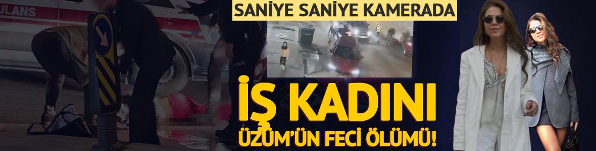 İş kadını Derya &Uuml;z&uuml;m'&uuml;n korkun&ccedil; &ouml;l&uuml;m&uuml;! Kaza anı kamerada