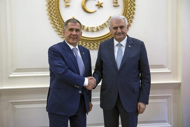 Başbakan Yıldırım Rusya Federasyonu Tataristan Cumhurbaşkanı Minnihanov ile görüştü 