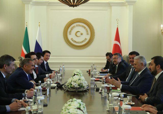 Başbakan Yıldırım Rusya Federasyonu Tataristan Cumhurbaşkanı Minnihanov ile görüştü 