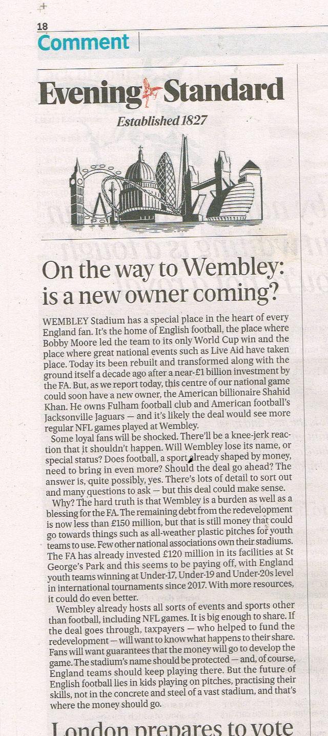 Wembley stadyumuna 500 milyon sterlinlik teklif