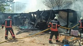 Malatya’da şantiyede korkutan yangın