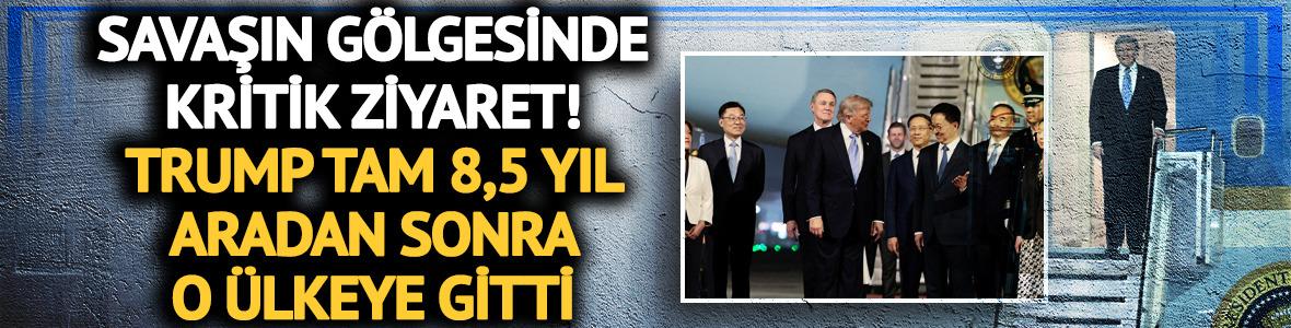 Savaşın g&ouml;lgesinde kritik ziyaret! ABD Başkanı Trump &Ccedil;in'e gitti
