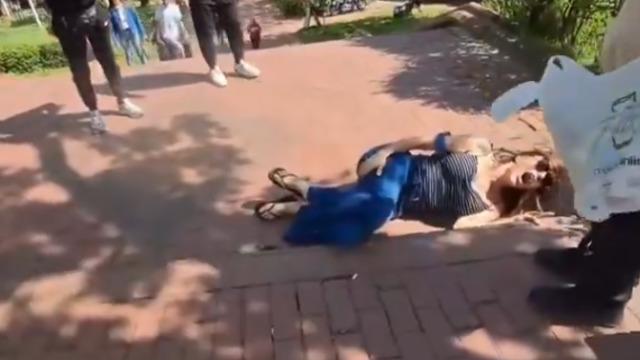 Maçka Parkı'nda yürüyüş yapan Sevda Demirel'in ayağı kırıldı