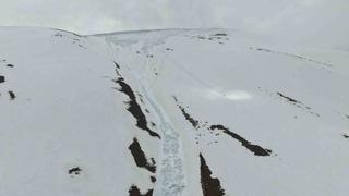 Kandilli Sıra Dağları’ndaki çığın izleri havadan görüntülendi