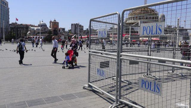 Taksim'de 1 Mayıs önlemleri alınmaya başlandı