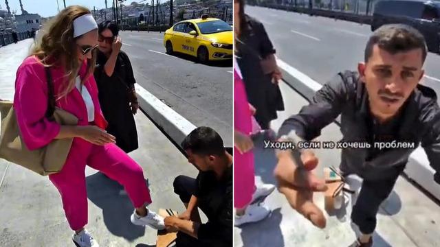 Galata Köprüsü'ndeki rezillik karakolda bitti! 