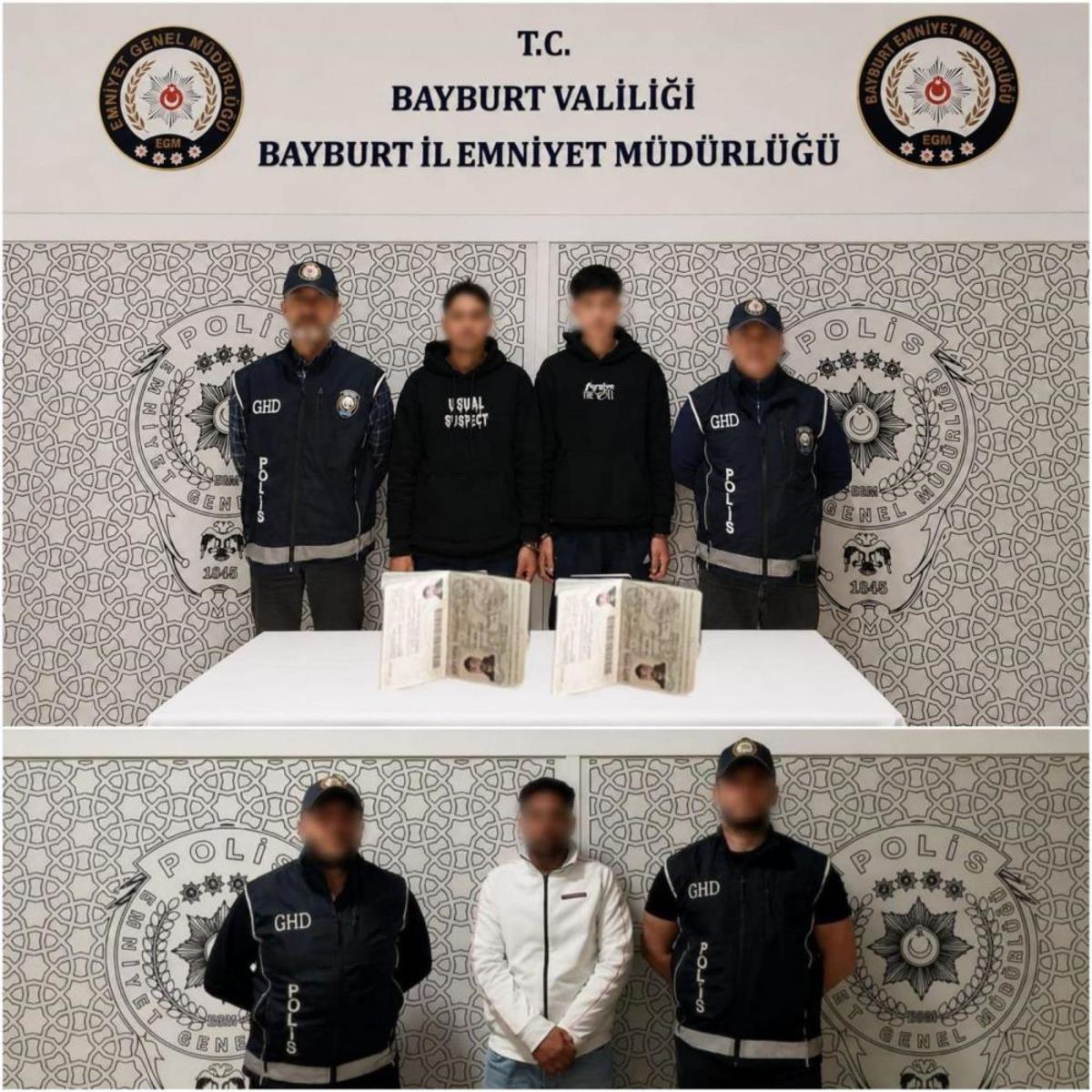 Bayburt ta 5 d&uuml;zensiz g&ouml;&ccedil;men yakalandı 1