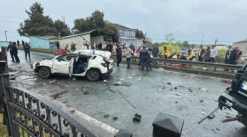 Rize'de feci kaza! 1 &ouml;l&uuml;, 7 yaralı