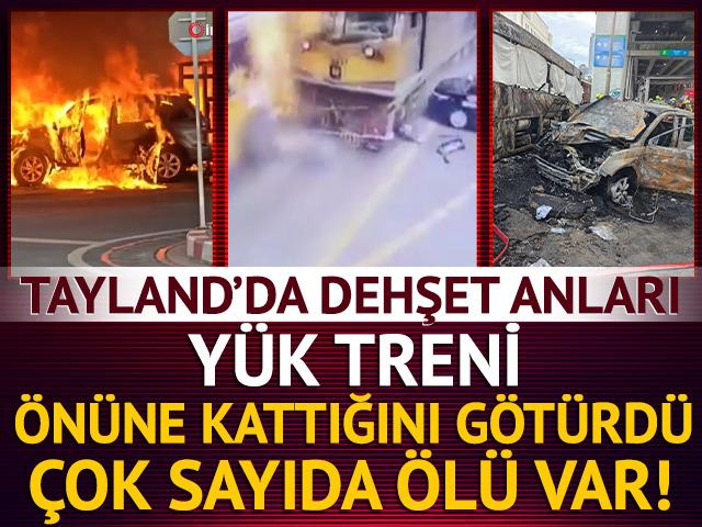Tayland'da dehşet anları! Tren kalabalığı b&ouml;yle daldı: &Ccedil;ok sayıda &ouml;l&uuml; var