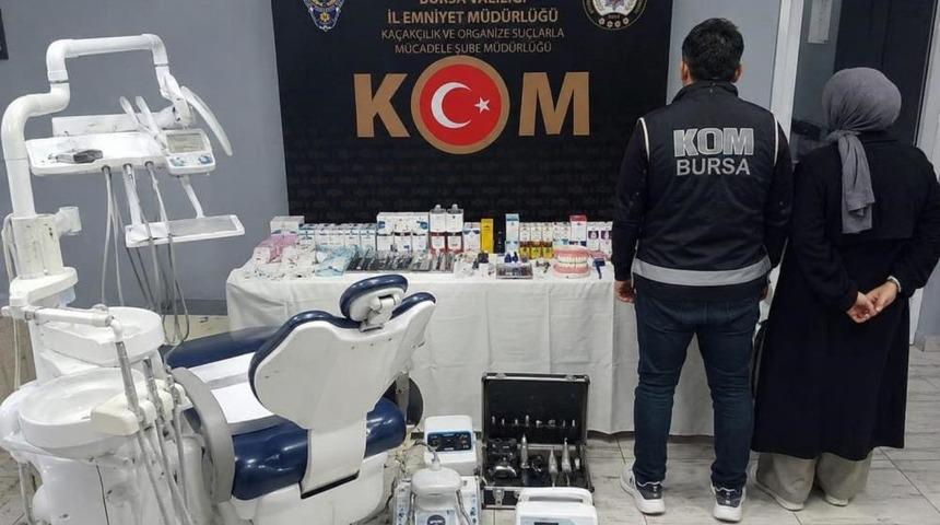 Bursa'da sahte diş muayenesine baskın: 2 g&ouml;zaltı